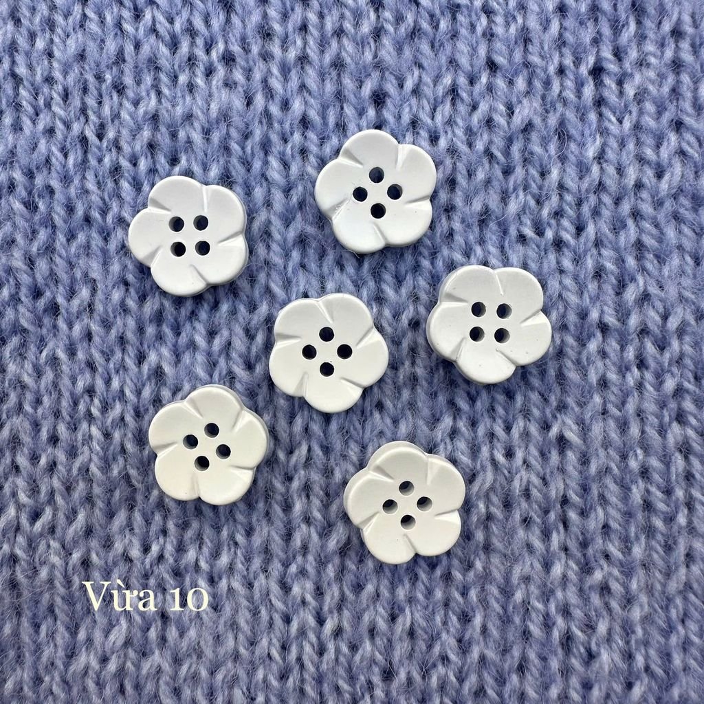 Gói 6 cúc áo 1.4cm, hình hoa, nhiều màu - Chou.ihandmade