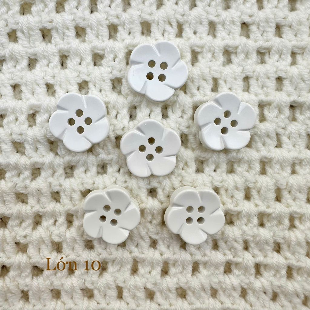 Gói 6 cúc áo 1.6cm, hình hoa, nhiều màu - Chou.ihandmade