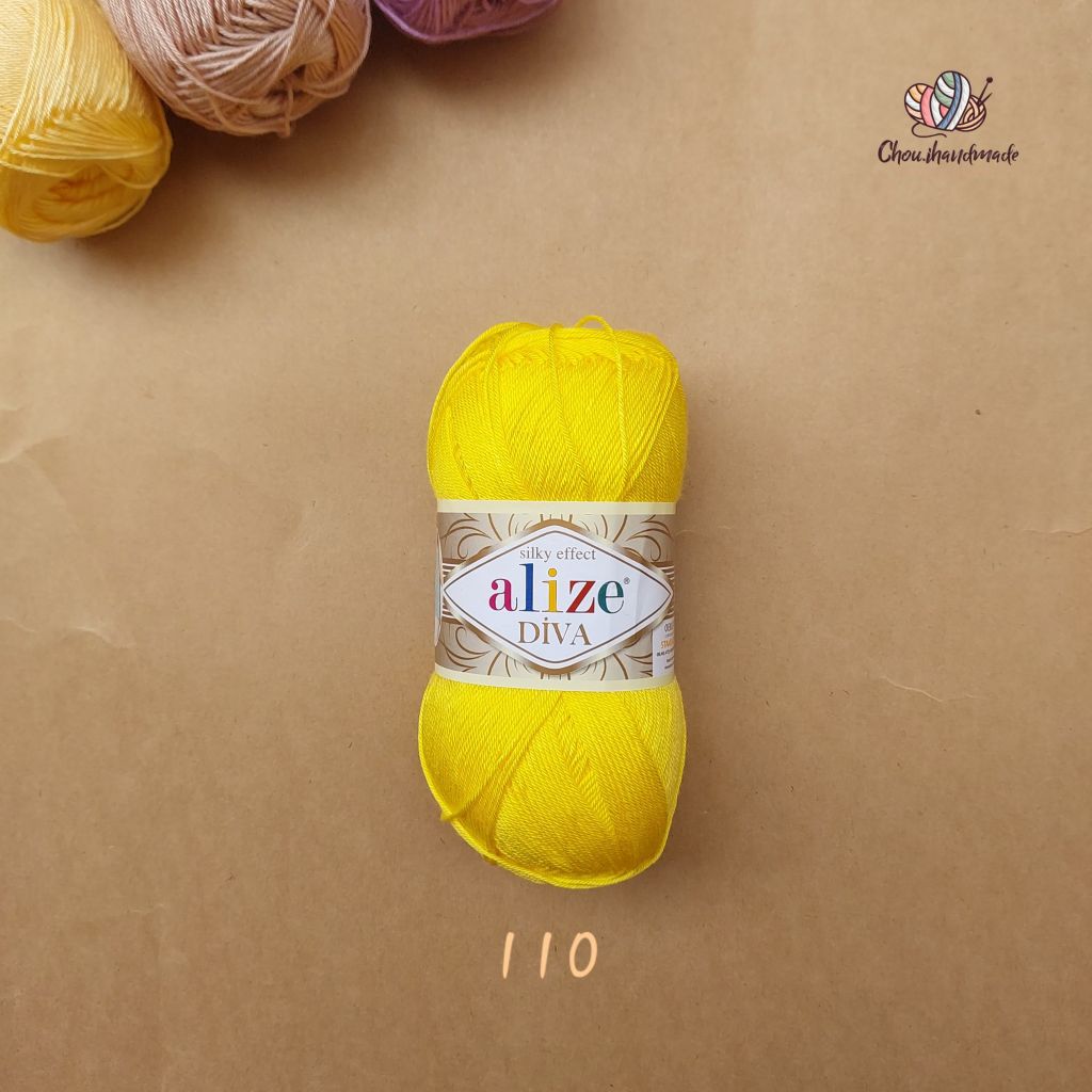 Sợi acrylic bóng Diva nhập khẩu từ Alize yarns đan móc bikini, áo, váy, thú, nón cực xinh