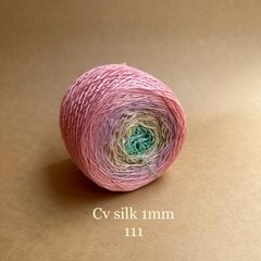 Cầu vồng sợi Silk, cỡ 1.0mm, 300g, dòng bánh, đan móc áo, váy, khăn