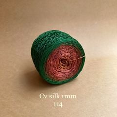 Cầu vồng sợi Silk, cỡ 1.0mm, 300g, dòng bánh, đan móc áo, váy, khăn