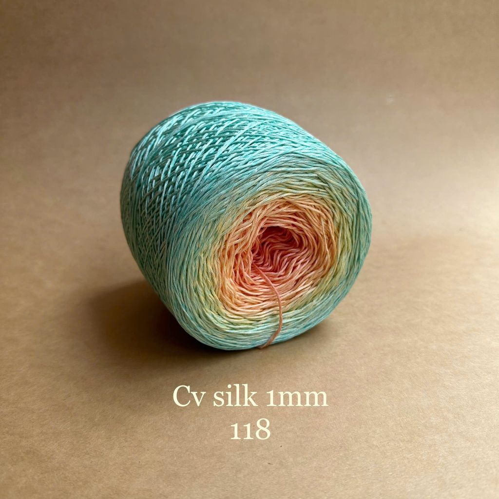 Cầu vồng sợi Silk, cỡ 1.0mm, 300g, dòng bánh, đan móc áo, váy, khăn