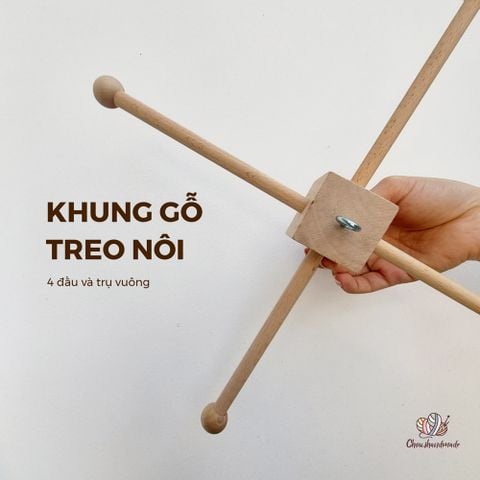 Bộ khung gỗ treo nôi, dùng để đan móc đồ dùng nội thất, Chouihandmade