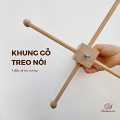 Bộ khung gỗ treo nôi, dùng để đan móc đồ dùng nội thất, Chouihandmade