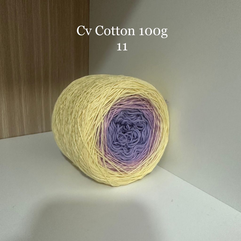 Sợi cầu vồng Cotton 0.8mm cuộn 100g, Chouihandmade, đan móc áo, váy