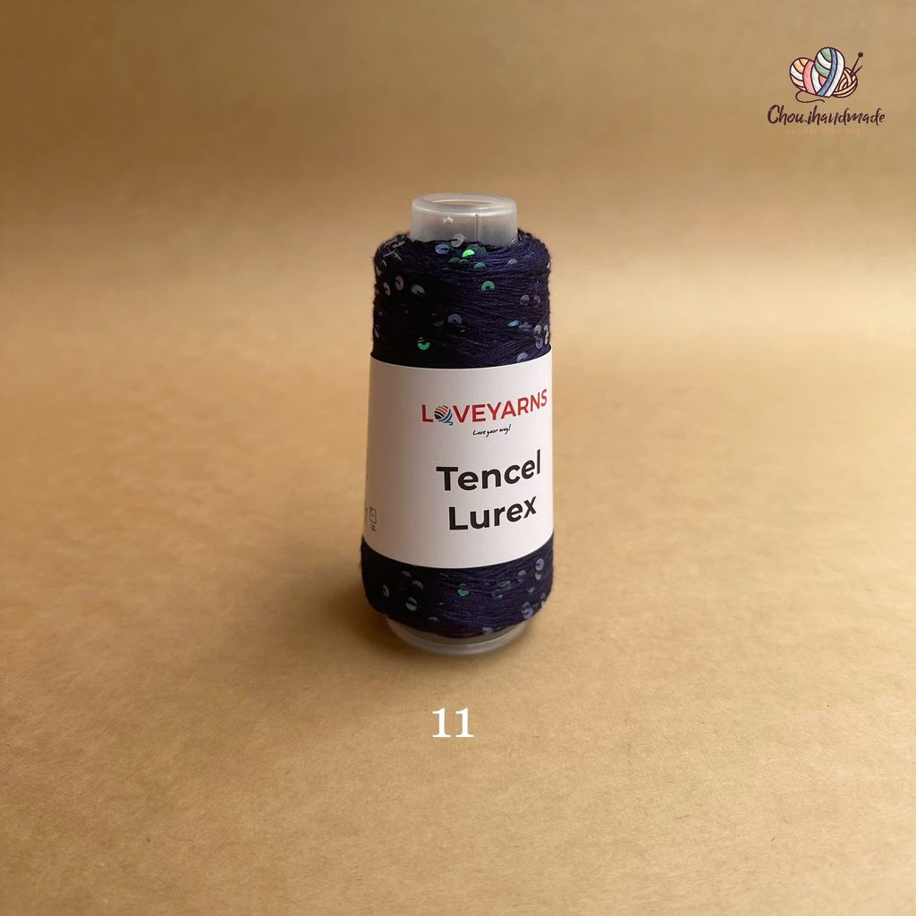 Sợi Tencel Lurex nhập từ Loveyarns, đan móc áo, khăn