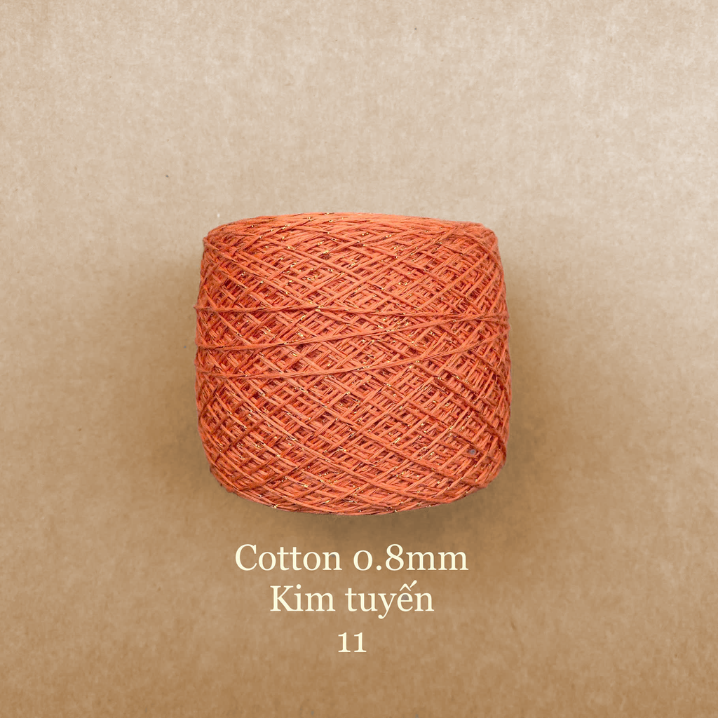 Sợi Cotton 0.8mm, kim tuyến, đan móc áo, váy, khăn