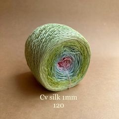 Cầu vồng sợi Silk, cỡ 1.0mm, 300g, dòng bánh, đan móc áo, váy, khăn