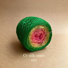 Cầu vồng sợi Silk, cỡ 1.0mm, 300g, dòng bánh, đan móc áo, váy, khăn