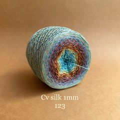 Cầu vồng sợi Silk, cỡ 1.0mm, 300g, dòng bánh, đan móc áo, váy, khăn