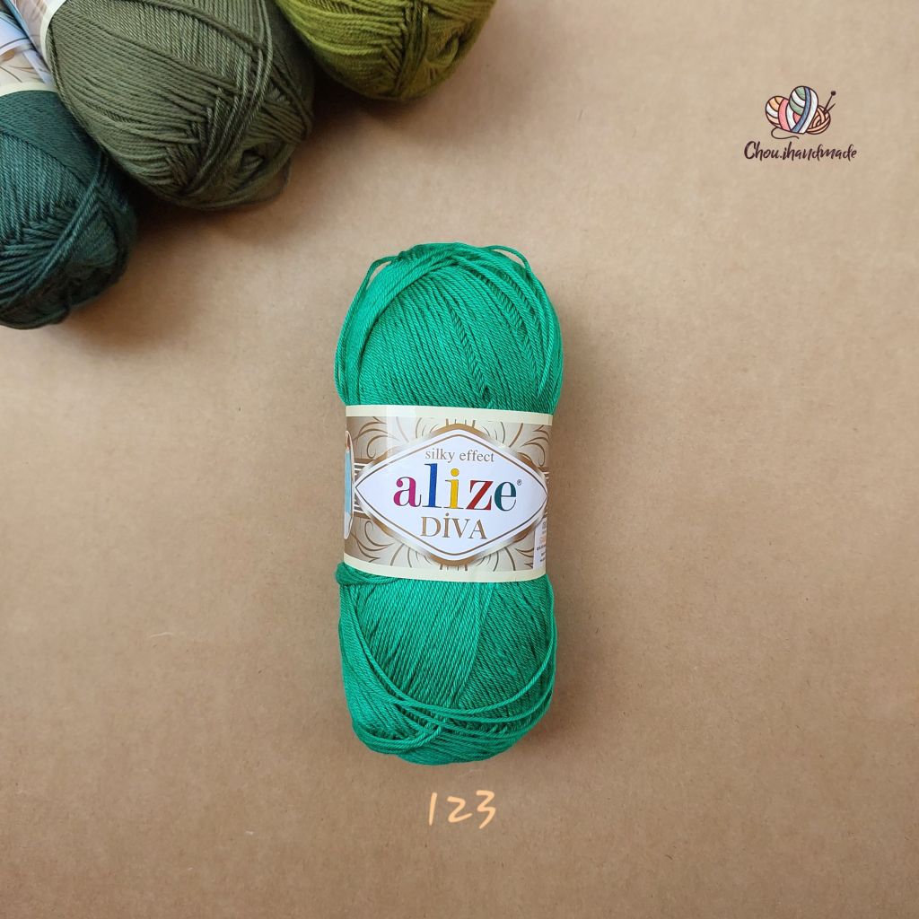 Sợi acrylic bóng Diva nhập khẩu từ Alize yarns đan móc bikini, áo, váy, thú, nón cực xinh