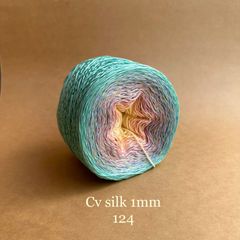 Cầu vồng sợi Silk, cỡ 1.0mm, 300g, dòng bánh, đan móc áo, váy, khăn