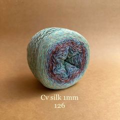 Cầu vồng sợi Silk, cỡ 1.0mm, 300g, dòng bánh, đan móc áo, váy, khăn