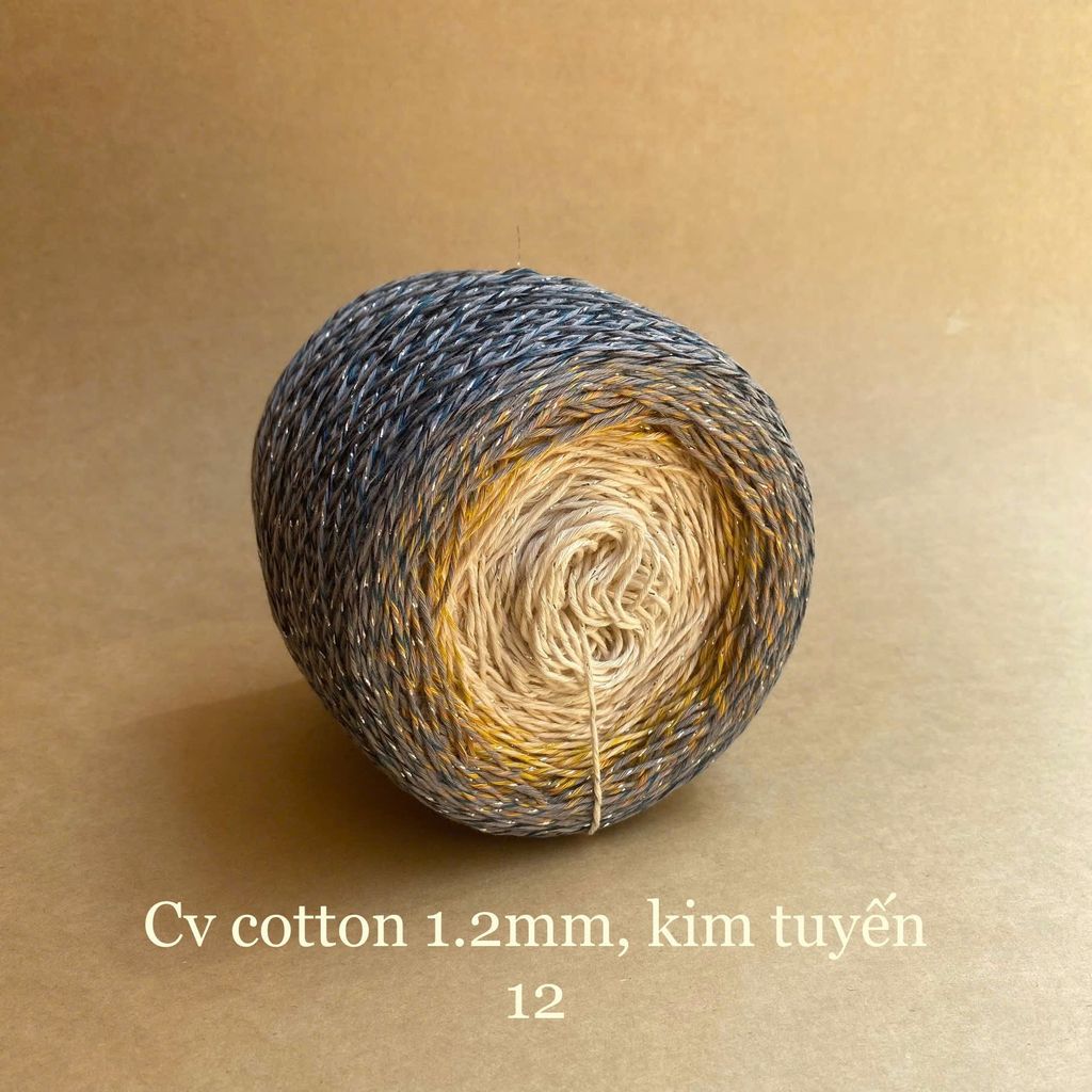 Sợi cầu vồng Cotton 1.2mm, kim tuyến