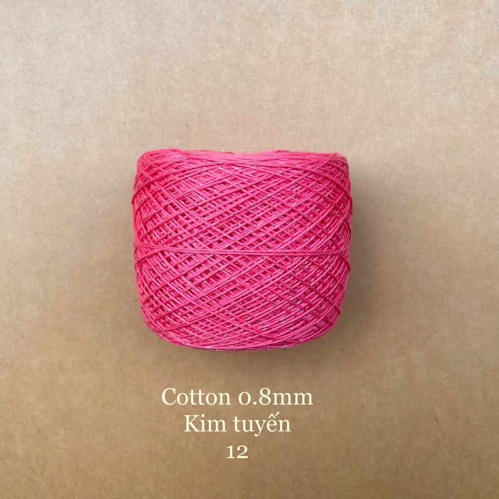 Sợi Cotton 0.8mm, kim tuyến, đan móc áo, váy, khăn