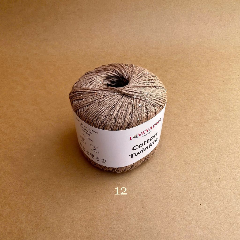 Sợi lấp lánh Cotton Twinkle nhập từ Loveyarns, đan móc áo, váy, khăn