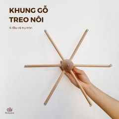 Bộ khung gỗ treo nôi, dùng để đan móc đồ dùng nội thất, Chouihandmade
