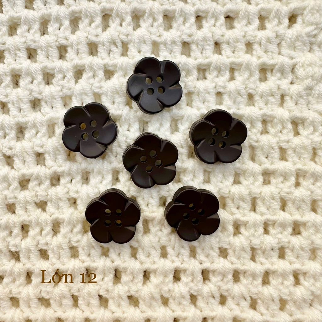 Gói 6 cúc áo 1.6cm, hình hoa, nhiều màu - Chou.ihandmade