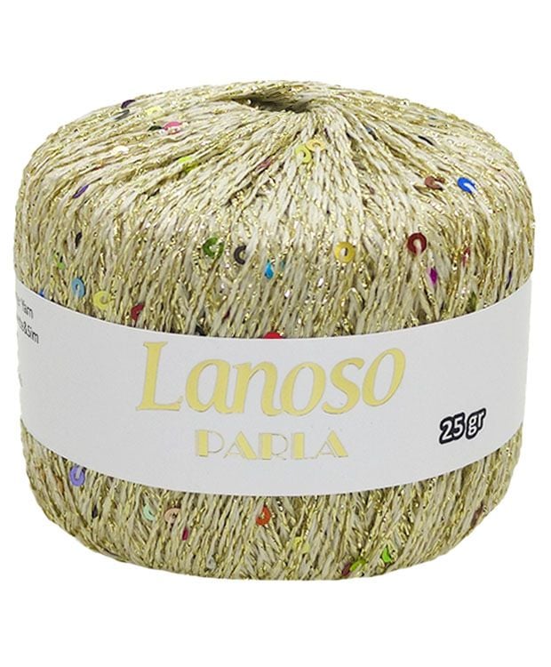 Sợi lấp lánh Parla nhập từ Lanoso, đan móc áo, váy, khăn