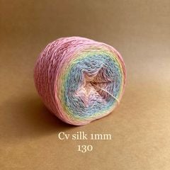 Cầu vồng sợi Silk, cỡ 1.0mm, 300g, dòng bánh, đan móc áo, váy, khăn