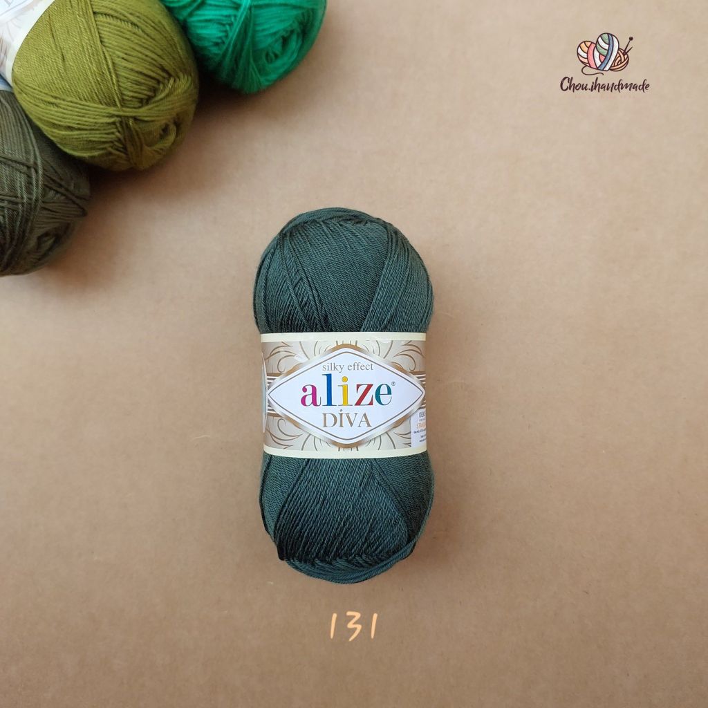 Sợi acrylic bóng Diva nhập khẩu từ Alize yarns đan móc bikini, áo, váy, thú, nón cực xinh