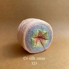 Cầu vồng sợi Silk, cỡ 1.0mm, 300g, dòng bánh, đan móc áo, váy, khăn