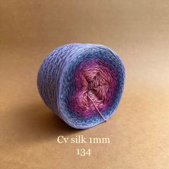 Cầu vồng sợi Silk, cỡ 1.0mm, 300g, dòng bánh, đan móc áo, váy, khăn