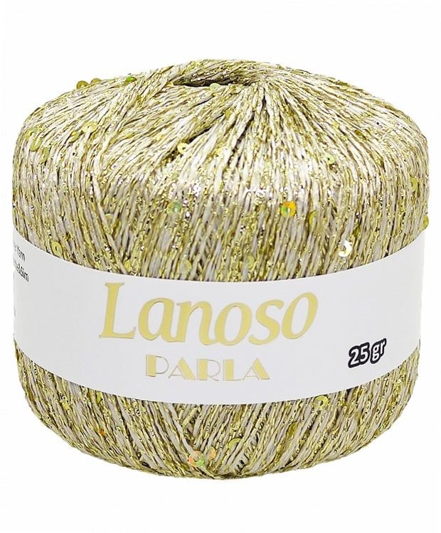 Sợi lấp lánh Parla nhập từ Lanoso, đan móc áo, váy, khăn