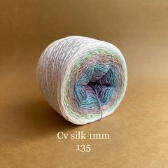 Cầu vồng sợi Silk, cỡ 1.0mm, 300g, dòng bánh, đan móc áo, váy, khăn