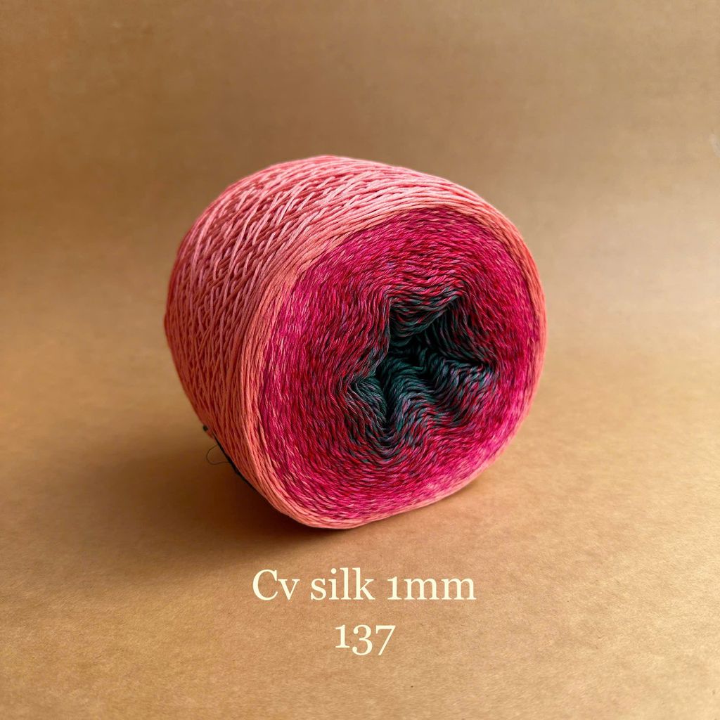 Cầu vồng sợi Silk, cỡ 1.0mm, 300g, dòng bánh, đan móc áo, váy, khăn