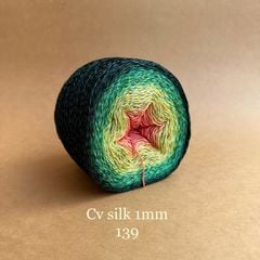 Cầu vồng sợi Silk, cỡ 1.0mm, 300g, dòng bánh, đan móc áo, váy, khăn