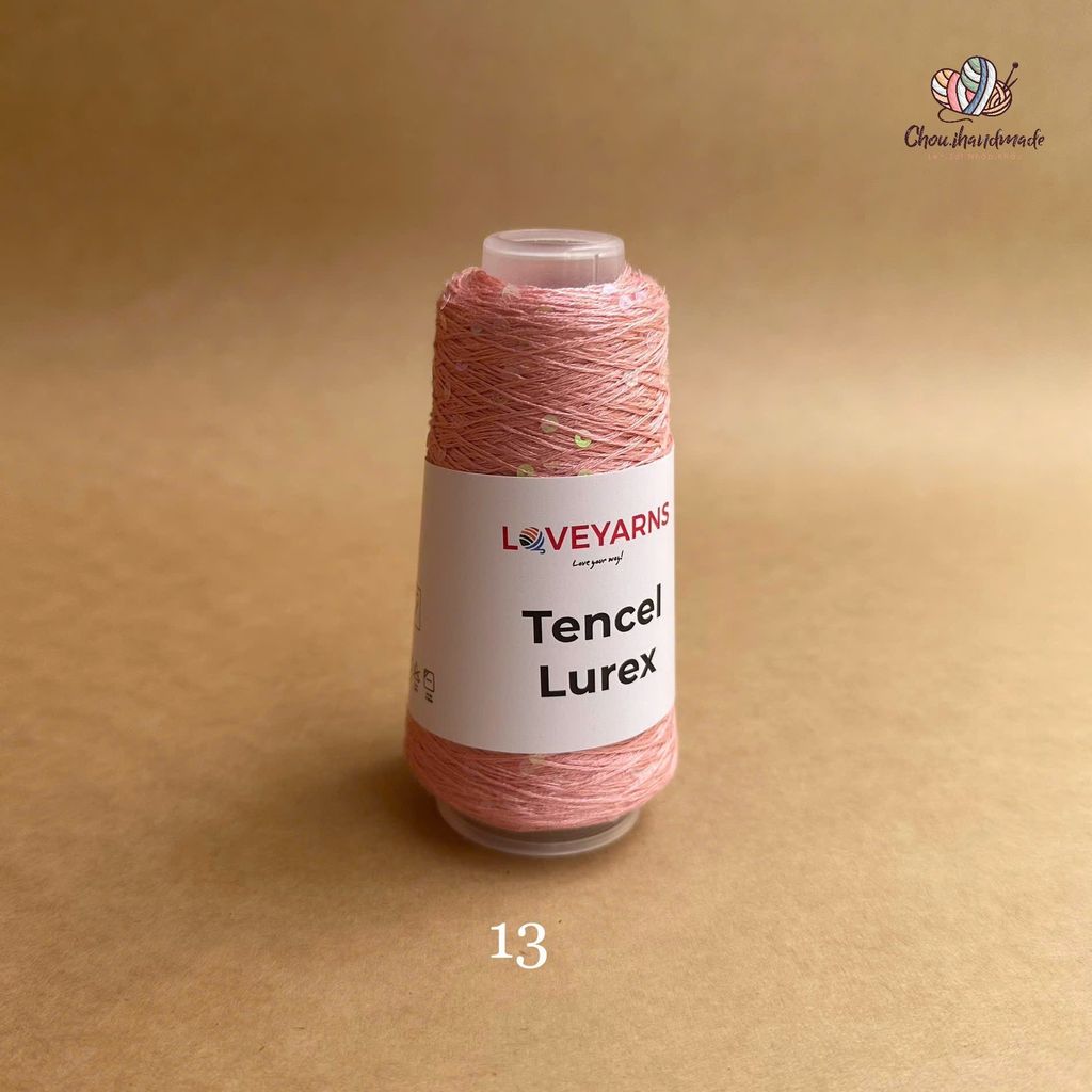 Sợi Tencel Lurex nhập từ Loveyarns, đan móc áo, khăn
