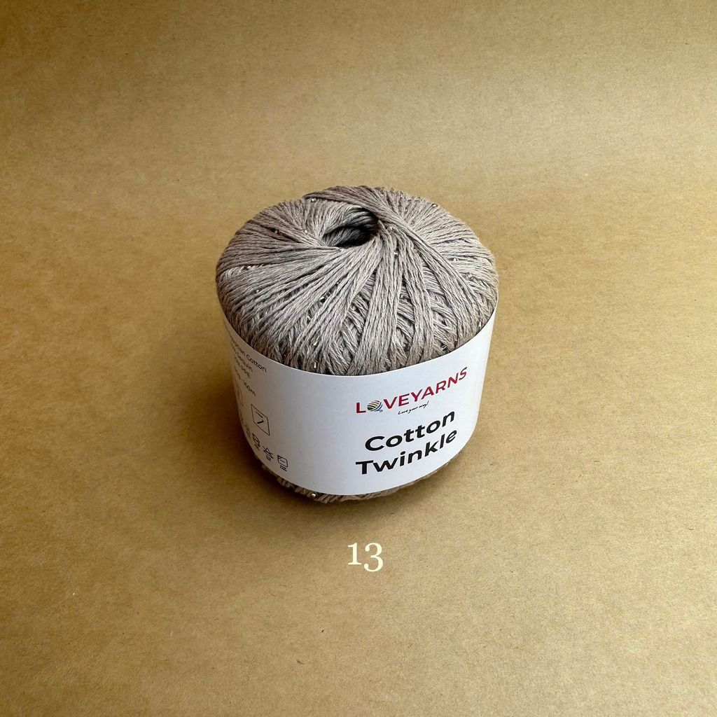 Sợi lấp lánh Cotton Twinkle nhập từ Loveyarns, đan móc áo, váy, khăn