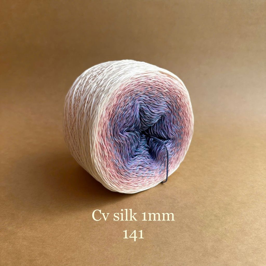 Cầu vồng sợi Silk, cỡ 1.0mm, 300g, dòng bánh, đan móc áo, váy, khăn