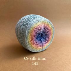 Cầu vồng sợi Silk, cỡ 1.0mm, 300g, dòng bánh, đan móc áo, váy, khăn