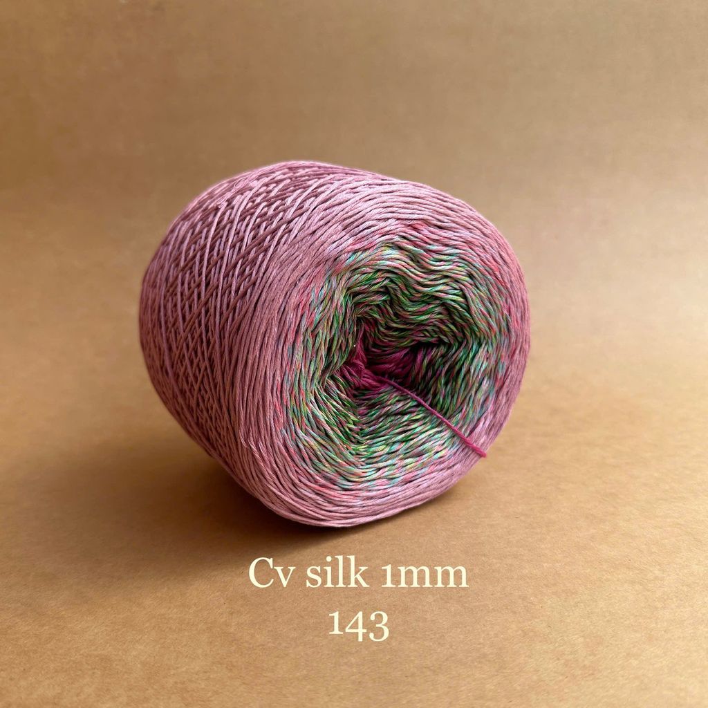 Cầu vồng sợi Silk, cỡ 1.0mm, 300g, dòng bánh, đan móc áo, váy, khăn