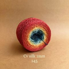 Cầu vồng sợi Silk, cỡ 1.0mm, 300g, dòng bánh, đan móc áo, váy, khăn