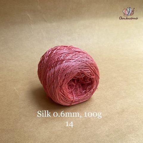 Cuộn sợi 100% Silk 0.6mm, 100g màu trơn
