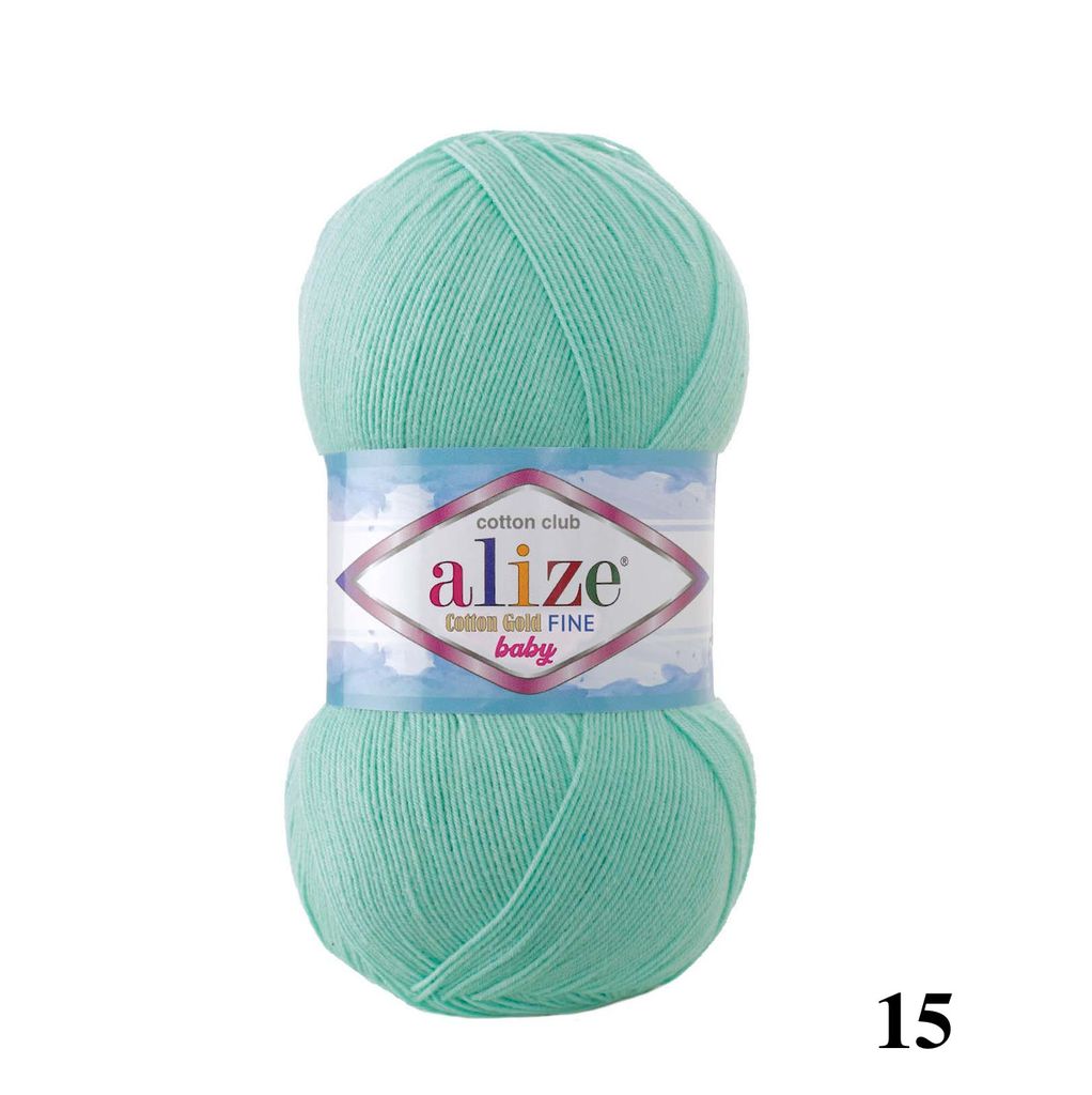 Len hè Cotton Gold Fine Baby nhập khẩu từ Alize Yarns, dành cho bé, đan móc áo, váy
