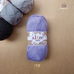 Sợi cotton hè trơn Bella nhập khẩu từ Alize Yarns đan móc áo, váy, khăn hè, mềm mại và mát
