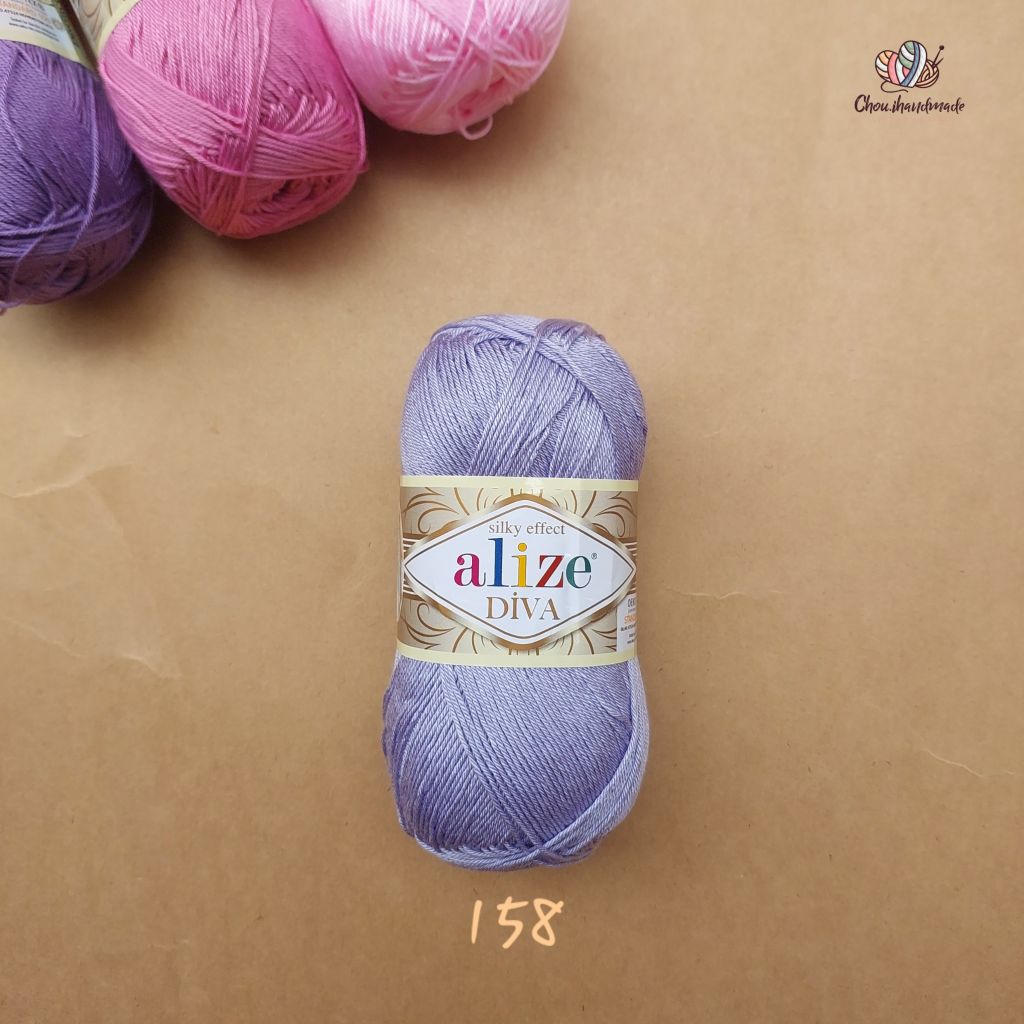 Sợi acrylic bóng Diva nhập khẩu từ Alize yarns đan móc bikini, áo, váy, thú, nón cực xinh