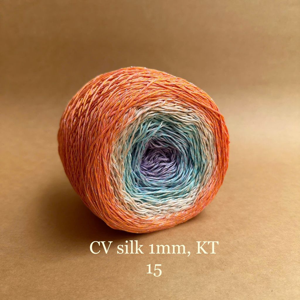 Cầu vồng sợi Silk kim tuyến, cỡ 1.0mm, 300g, đan móc áo, váy, khăn