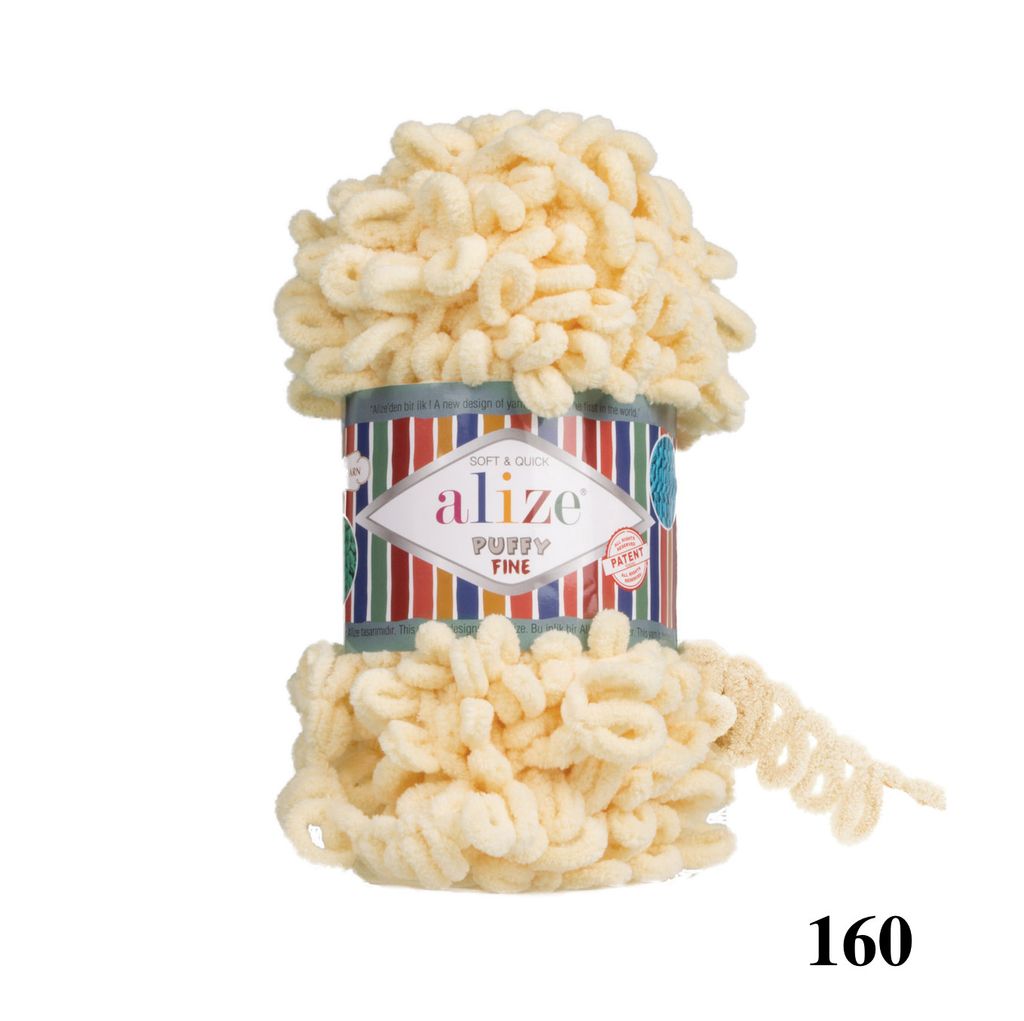 Cuộn len tết bằng tay Puffy Fine hãng Alize Yarns tết áo, khăn, vỏ gối, chăn, thảm, túi