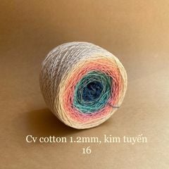 Sợi cầu vồng Cotton 1.2mm, kim tuyến