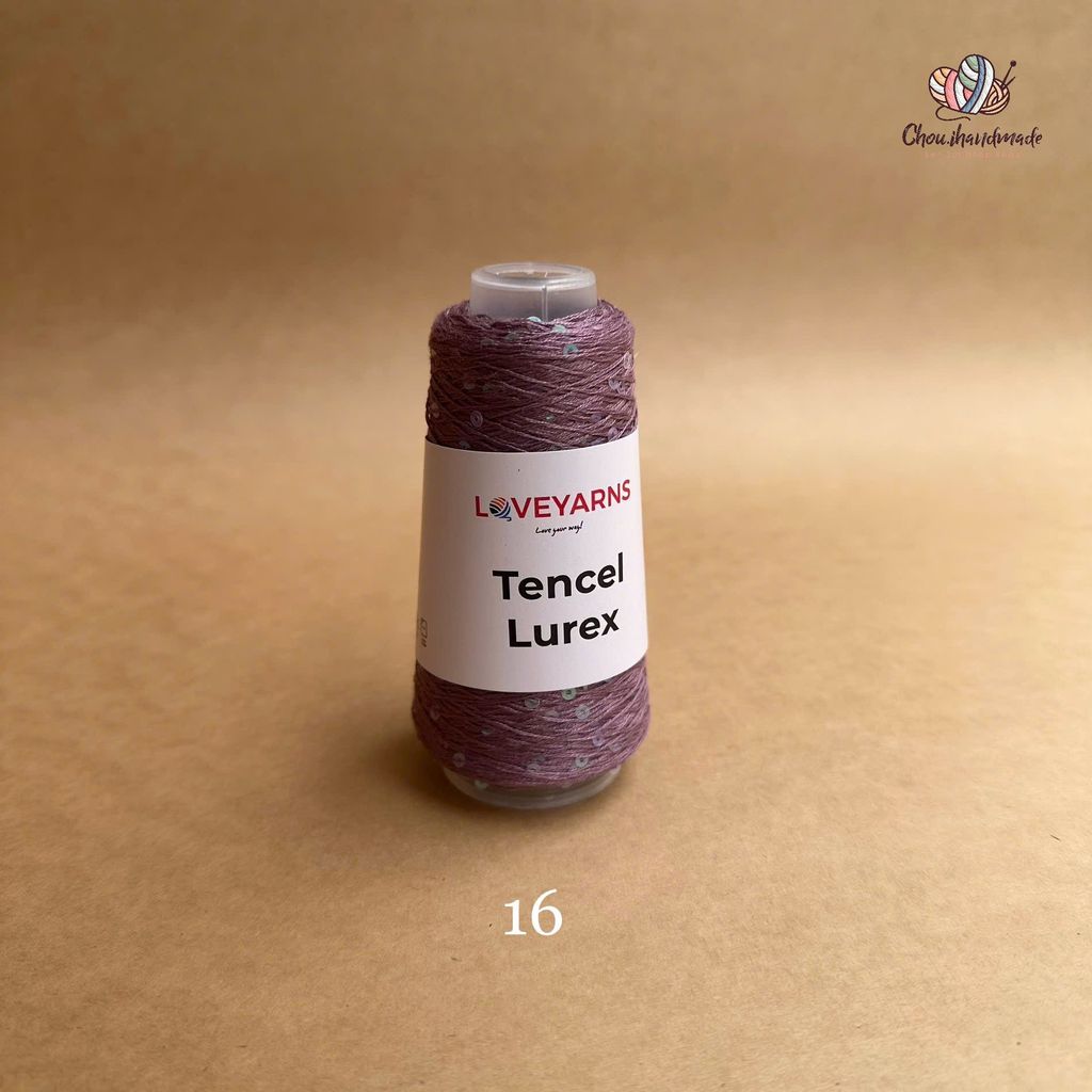 Sợi Tencel Lurex nhập từ Loveyarns, đan móc áo, khăn