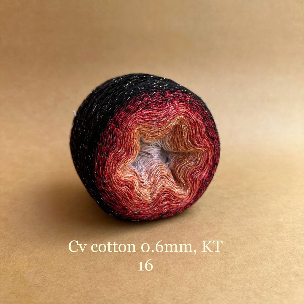 Sợi cầu vồng Cotton 0.6mm, kim tuyến