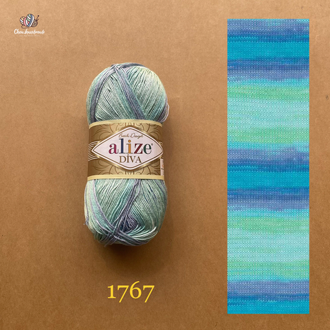 Sợi loang Diva Batik nhập khẩu từ Alize Yarns, đan móc áo, váy, khăn, bikini