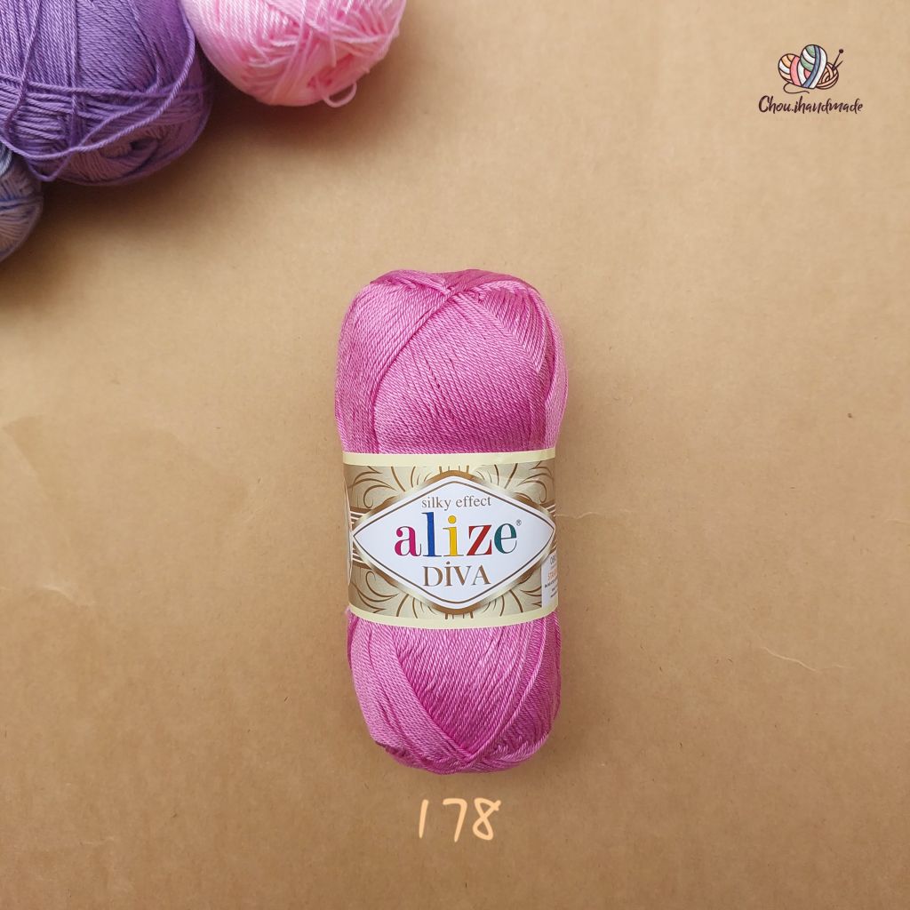 Sợi acrylic bóng Diva nhập khẩu từ Alize yarns đan móc bikini, áo, váy, thú, nón cực xinh