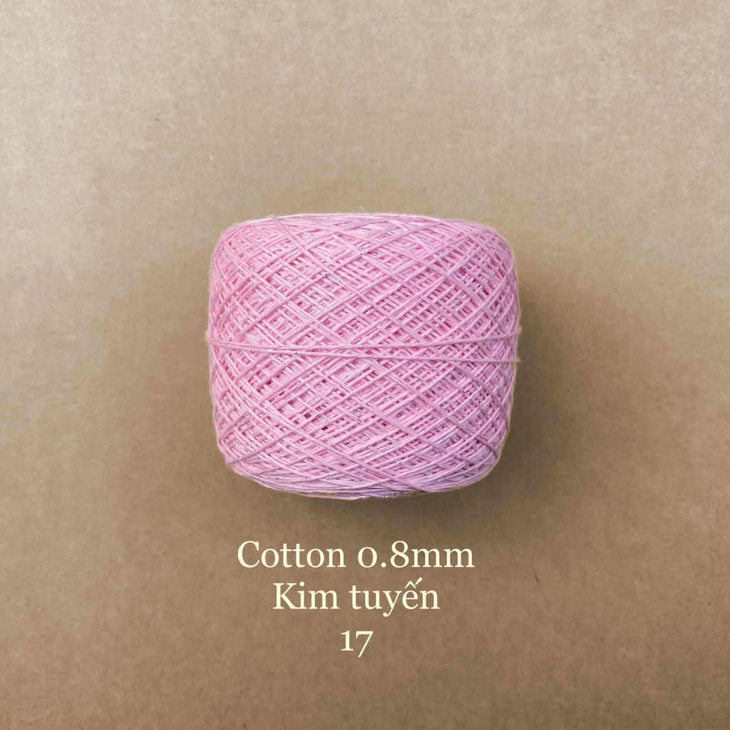 Sợi Cotton 0.8mm, kim tuyến, đan móc áo, váy, khăn
