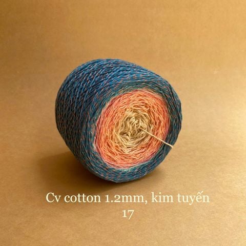 Sợi cầu vồng Cotton 1.2mm, kim tuyến